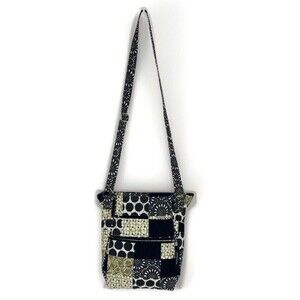 Bella Taylor quilted Crossbody Handbag Boho Black Yellow Patchwork Cottagecore